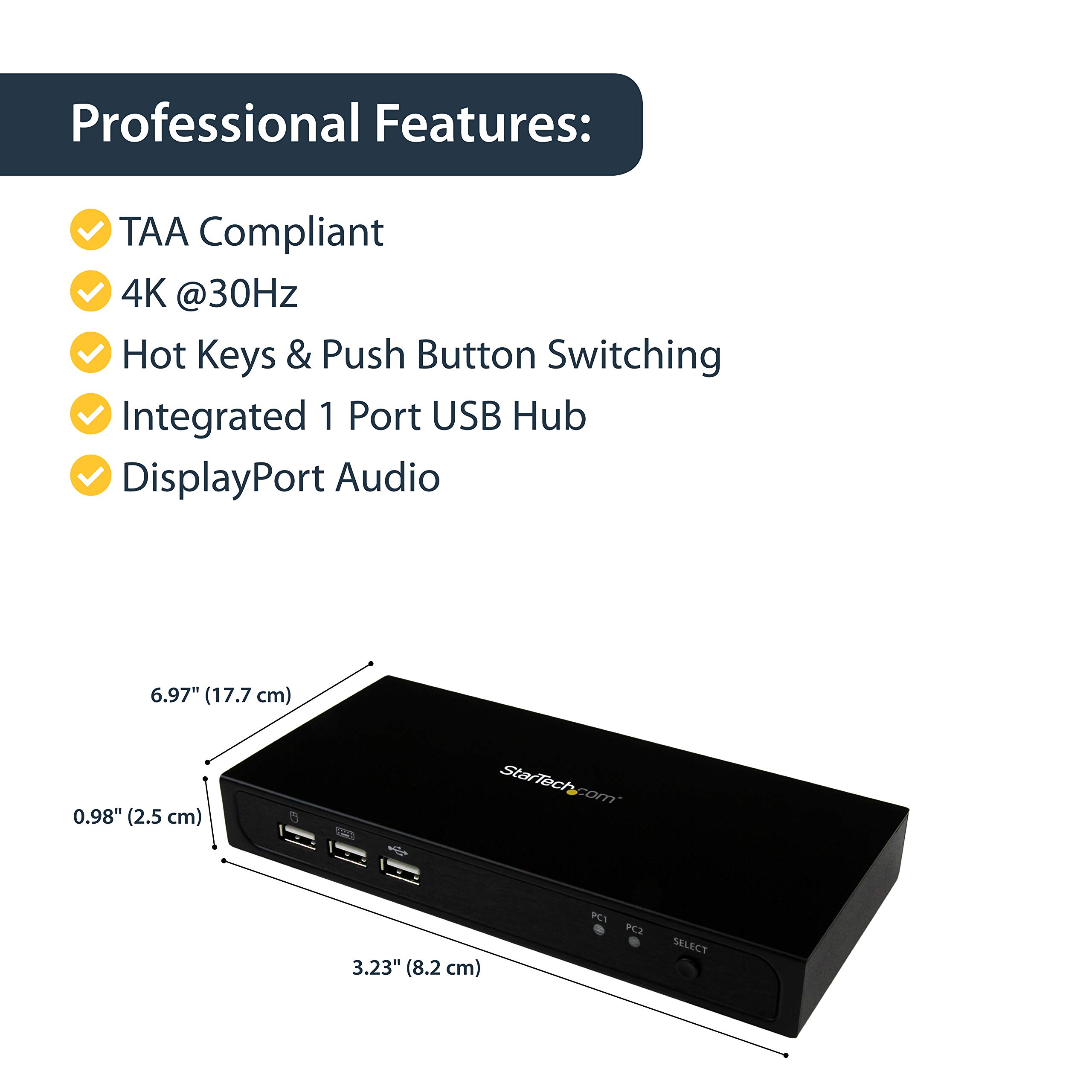 Amazon.com: StarTech.com SV231DPU2 2-port DisplayPort KVM